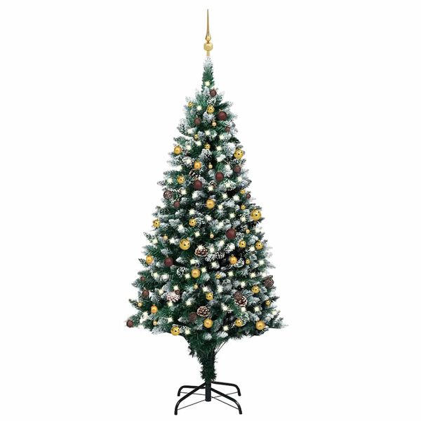 vidaXL Arbre de No&euml;l artificiel avec LED/boules pommes de pin 240cm