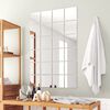 vidaXL Carreau de miroir 24 pcs Carr&eacute; Verre