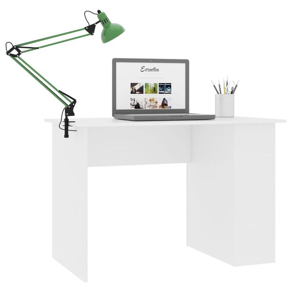 vidaXL Bureau Blanc 110x60x73 cm Bois d'ingénierie