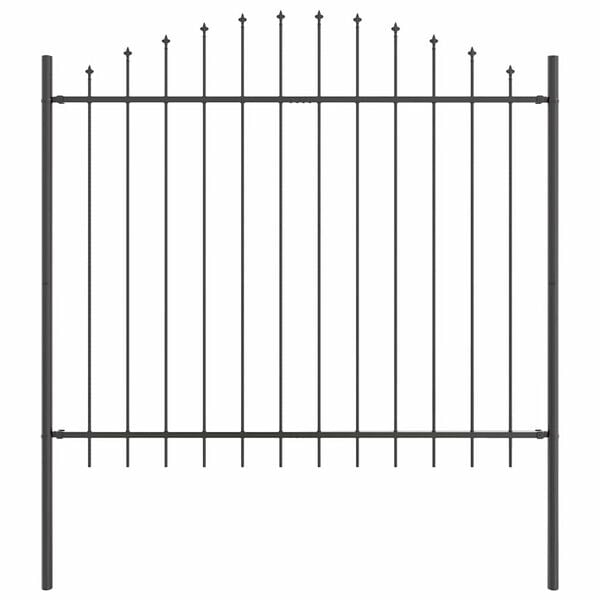 vidaXL Cl&ocirc;ture de jardin Gris 170 x 165 cm Acier enduit de poudre