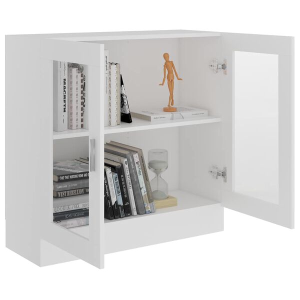 vidaXL Armoire &agrave; vitrine Blanc 82,5x30,5x80 cm Bois d'ing&eacute;nierie
