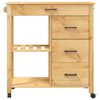 vidaXL Chariot de cuisine MONZA 84x40x88,5 cm bois massif de pin