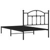 vidaXL Cadre de lit métal sans matelas avec tête de lit noir 100x190cm