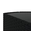 vidaXL Salon de jardin 3 pcs avec coussins Noir R&eacute;sine tress&eacute;e