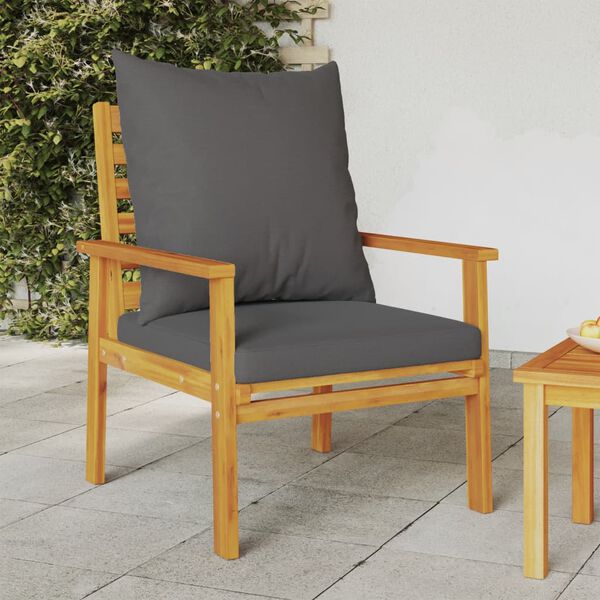vidaXL Fauteuil de jardin lot de 2 avec coussin bois massif d'acacia