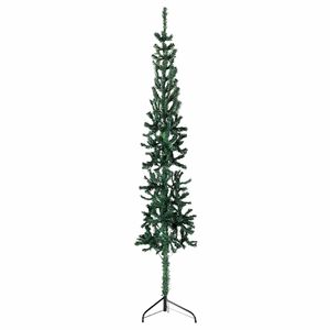 vidaXL Demi sapin de No&euml;l artificiel mince avec support Vert 180 cm