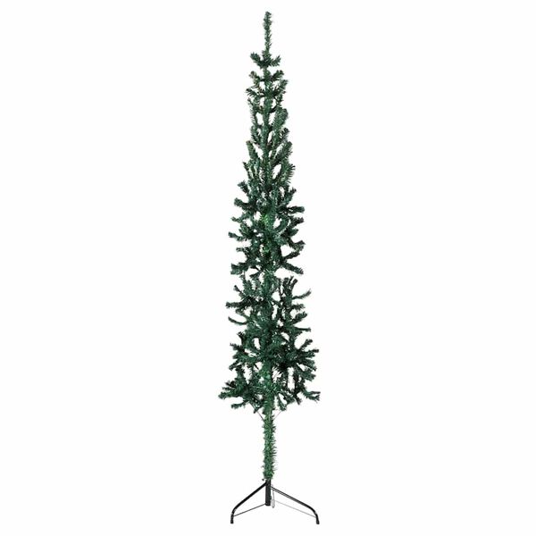 vidaXL Demi sapin de No&euml;l artificiel mince avec support Vert 180 cm
