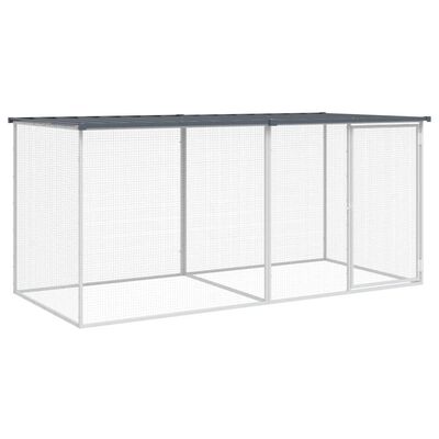 vidaXL Poulailler avec toit anthracite 203x98x90 cm acier galvanisé