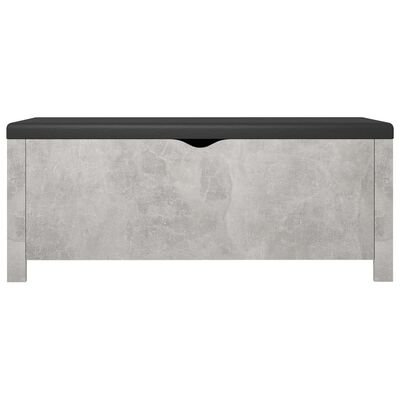 vidaXL Boîte de rangement avec coussin gris béton 105x40x45 cm