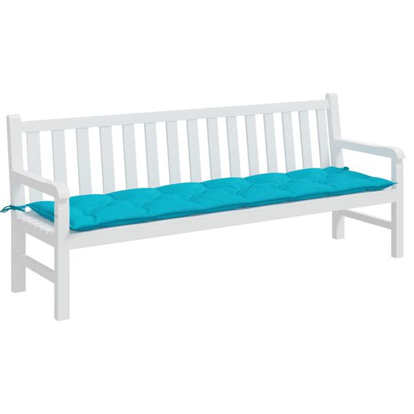 vidaXL Coussin de banc de jardin turquoise 200x50x7 cm tissu