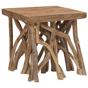 vidaXL Table basse en rondin 40x40x40 cm bois de récupération mélangé