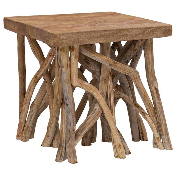 vidaXL Table basse en rondin 40x40x40 cm bois de récupération mélangé