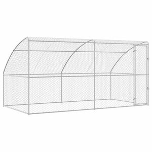 vidaXL Kennel pour Chiens 2 pcs Argent&eacute; 4 x 2 x 2 m Acier