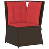 vidaXL Canapé d'angle de jardin avec coussins marron résine tressée