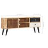 vidaXL Meuble TV 115x30x47 cm Bois massif de manguier