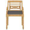 vidaXL Salon de jardin 4 pcs avec coussins Bois de teck solide