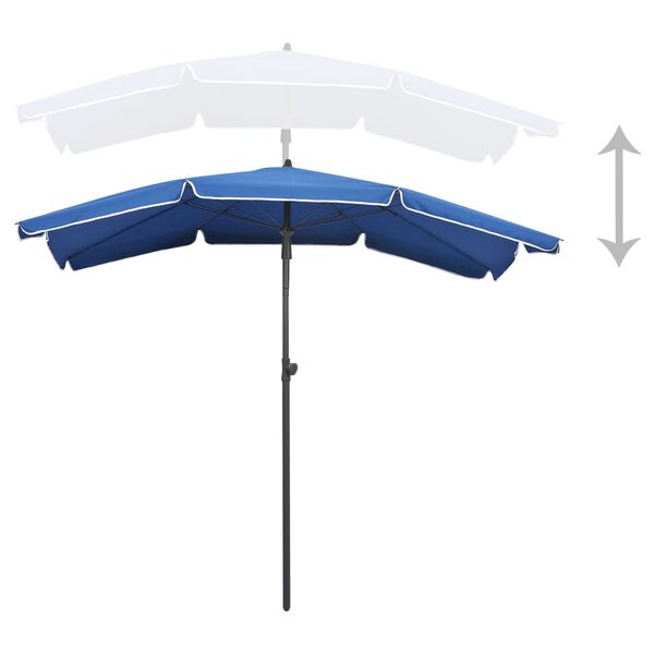 vidaXL Parasol de jardin avec m&acirc;t 200x130 cm bleu azur&eacute;
