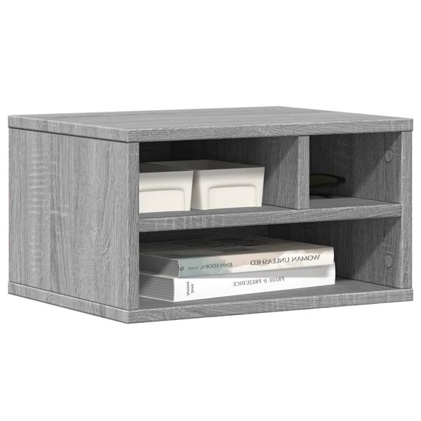 vidaXL Support d'imprimante sonoma gris 40x32x22,5cm bois d'ing&eacute;nierie