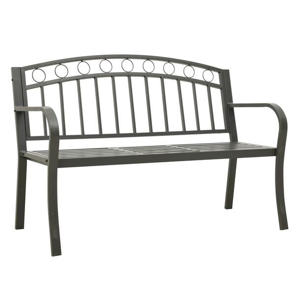 vidaXL Banc de jardin avec une table 125 cm acier gris