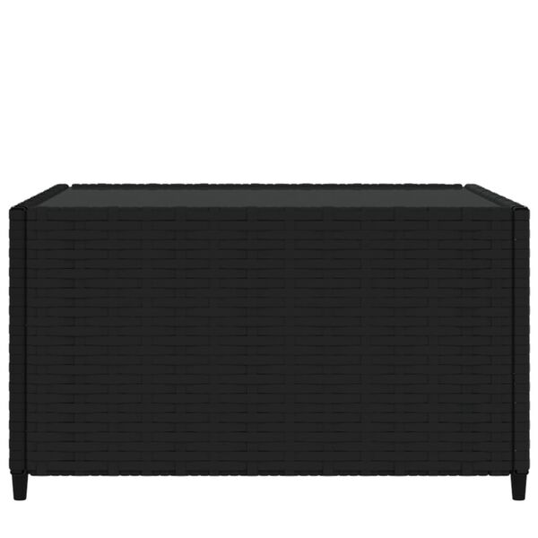 vidaXL Table basse de jardin Carr&eacute; Noir 50x50x30 cm R&eacute;sine tress&eacute;e