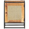 vidaXL Table de chevet 40x30x50 cm Bois de manguier et canne naturelle