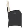 vidaXL Chaises inclinables de jardin lot de 2 et coussins noir rotin