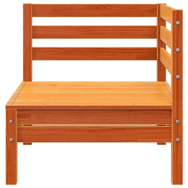 vidaXL Canap&eacute; d&rsquo;angle de jardin cire marron bois de pin massif