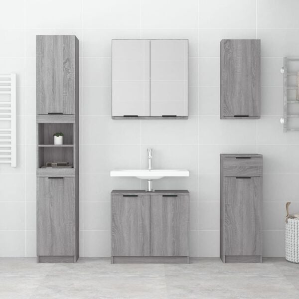 vidaXL Armoire de bain Sonoma gris 32x34x188,5 cm Bois d'ing&eacute;nierie