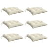 vidaXL Coussins de chaise lot de 6 blanc cr&egrave;me 40x40x7 cm tissu oxford