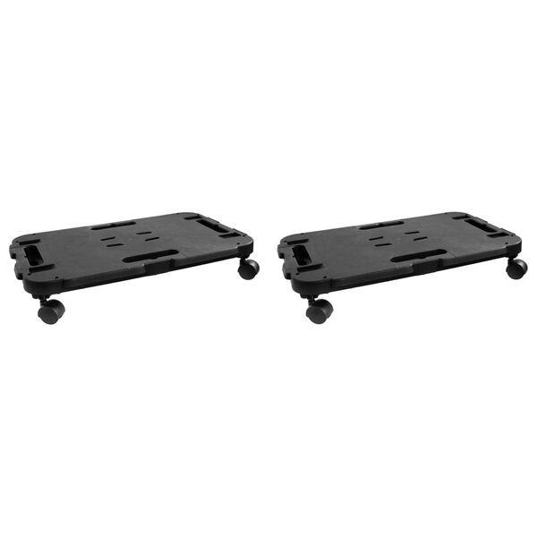 vidaXL Chariots de transport 2 pcs noir polypropyl&egrave;ne 200 kg