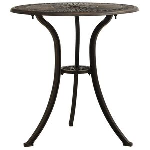 vidaXL Table de jardin Bronze 62x62x65 cm Aluminium coul&eacute;