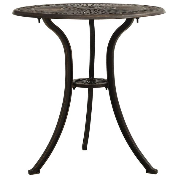 vidaXL Table de jardin Bronze 62x62x65 cm Aluminium coul&eacute;