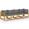 vidaXL Canap&eacute; de jardin &agrave; 4 places avec coussin Bois d'acacia massif