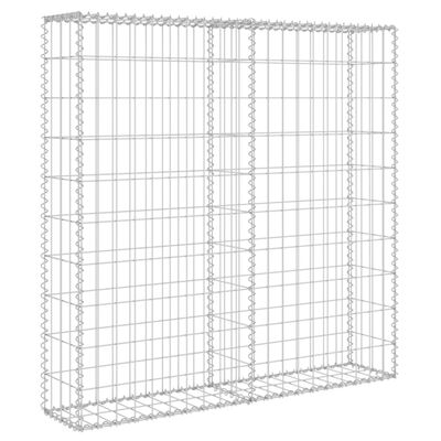 vidaXL Mur à gabion avec couvercles Acier galvanisé 80x20x100 cm