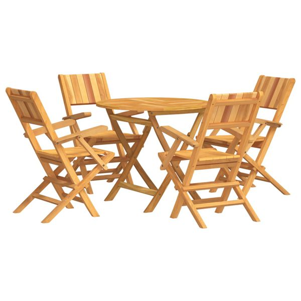 vidaXL Ensemble &agrave; manger de jardin 5 pcs Bois de teck massif