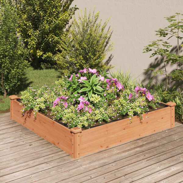 vidaXL Lit sur&eacute;lev&eacute; de jardin doublure 120x120x25 cm bois massif sapin