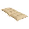 vidaXL Coussins de chaise &agrave; dossier haut lot de 2 beige m&eacute;lang&eacute; tissu