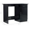 vidaXL Bureau Noir brillant 100 x 50 x 76 cm Aggloméré