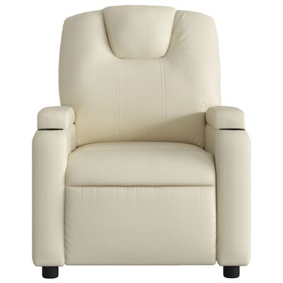 vidaXL Fauteuil inclinable de massage Crème Similicuir