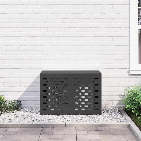 vidaXL Housse de climatiseur Noir 90 x 40 x 60 cm Acier