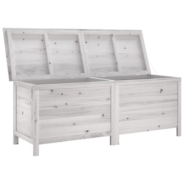 vidaXL Bo&icirc;te de rangement jardin blanc 150x50x56,5cm bois massif sapin