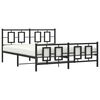 vidaXL Cadre de lit métal sans matelas avec pied de lit noir 150x200cm