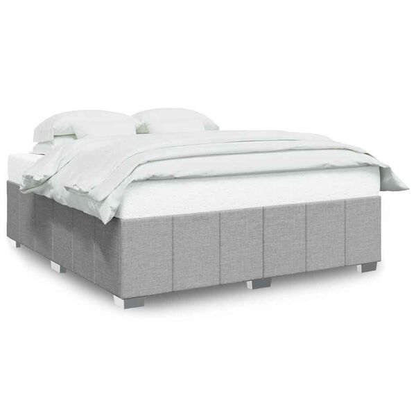 vidaXL Cadre de lit sans matelas gris clair tissu