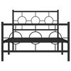 vidaXL Cadre de lit métal sans matelas et pied de lit noir 100x200 cm