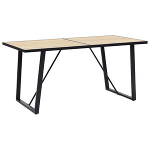 vidaXL Table de salle &agrave; manger Ch&ecirc;ne 160x80x75 cm MDF