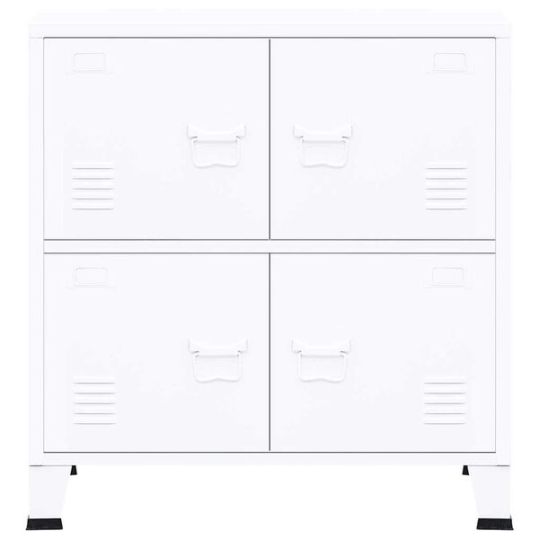 vidaXL Coffre de rangement industriel Blanc 75x40x80 cm Acier