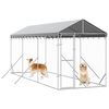 vidaXL Chenil d'ext&eacute;rieur pour chiens avec toit argent&eacute; 2x6x2,5 m
