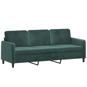 vidaXL Canap&eacute; &agrave; 3 places Vert fonc&eacute; 180 cm Velours