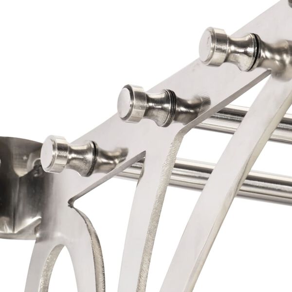 vidaXL Porte-bagages avec cintres et miroir mural aluminium