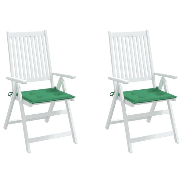 vidaXL Coussins de chaise de jardin lot de 2 vert 50x50x4 cm